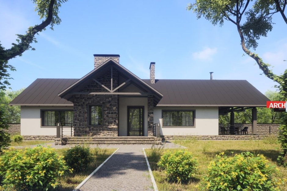 Проект бунгало одноэтажное Модерн