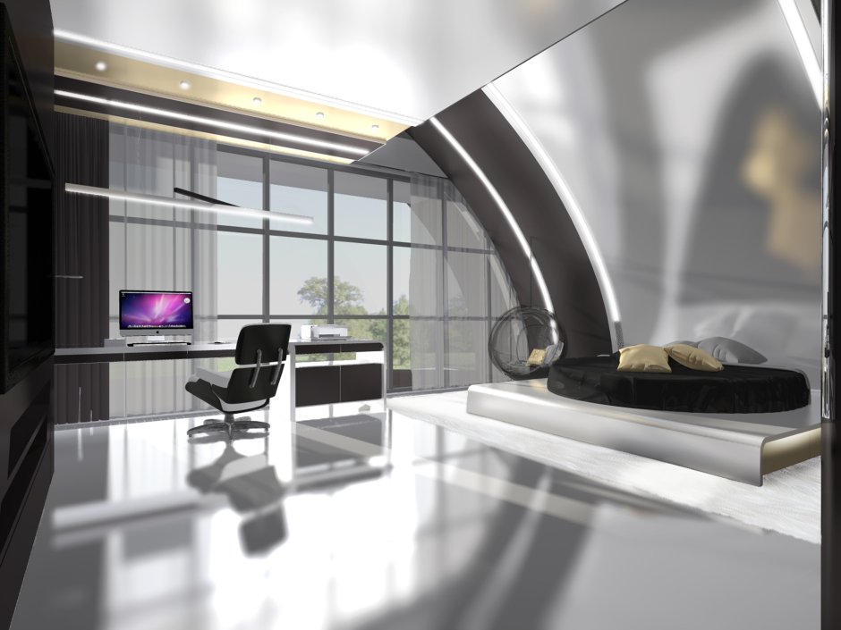 Помещение в стиле хайтек