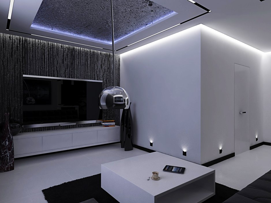 Отделка комнаты стиль хайтек