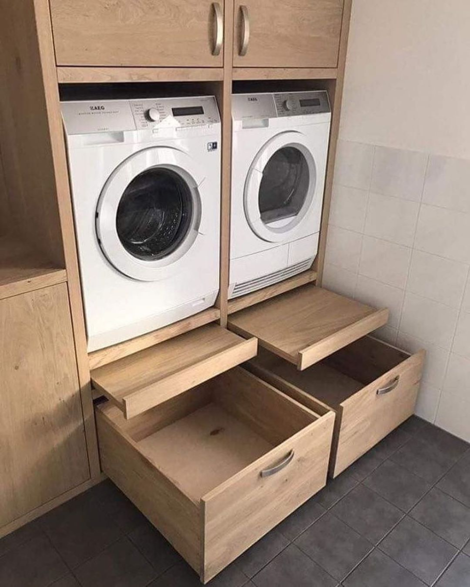 Шкаф для стиральной машины в ванной