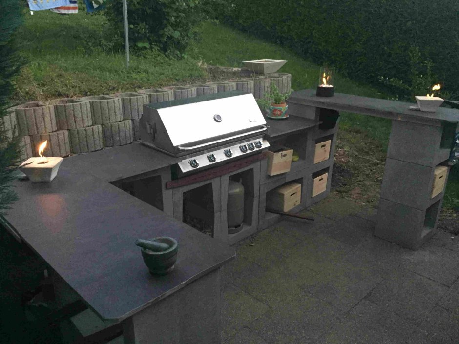 Столешница для мангала из бетона