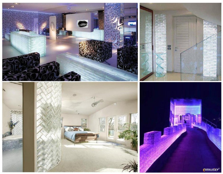 Стеклоблоки в интерьере