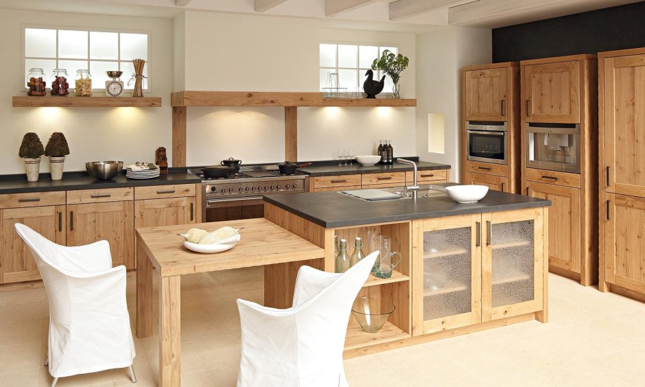 Деревянный остров для кухни