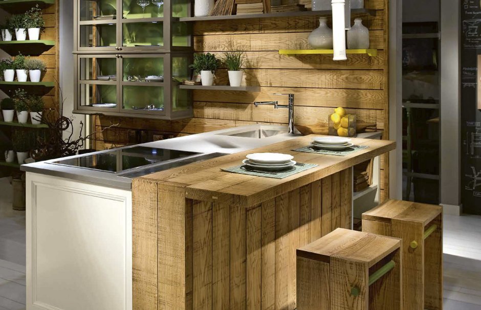 Деревянная барная стойка