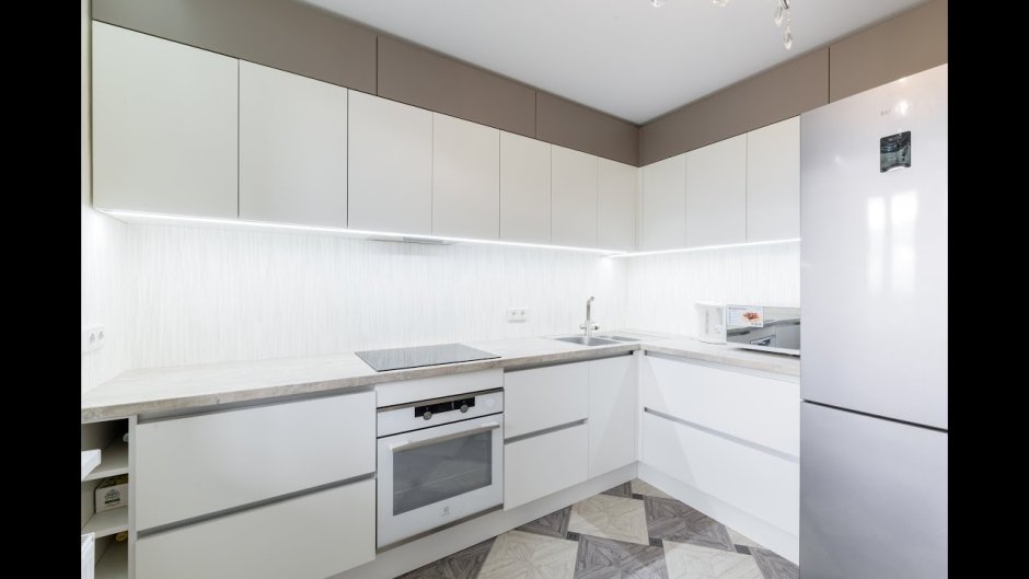 Кухня белый кашемир фасад АГТ 383