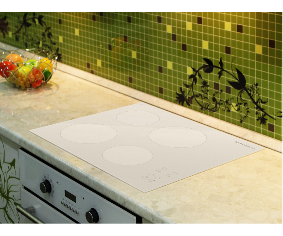 Стеклокерамическая панель белая белая варочная