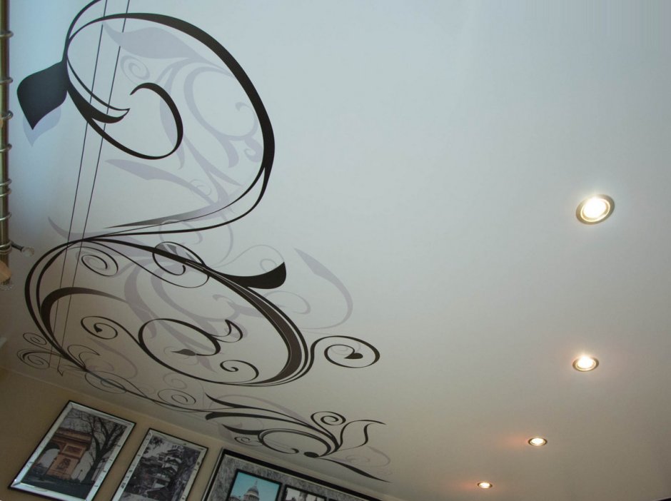 Фотопечать на натяжных потолках узоры