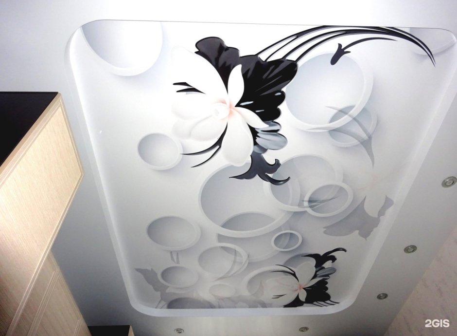 Потолок в черно белом стиле