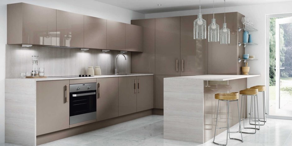 Кухня серый кашемир