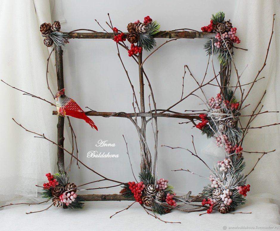 Декоративный венок из веток