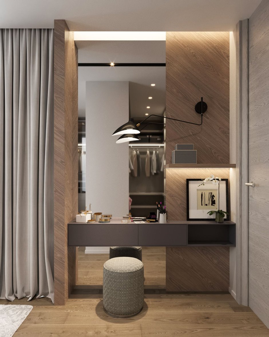 Спальня с гардеробной и туалетным столиком