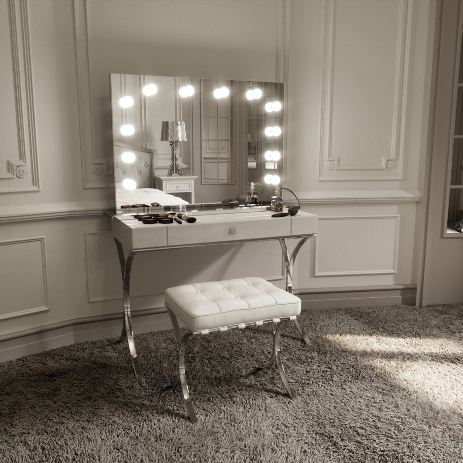 Бьюти столик с подсветкой в классическом стиле