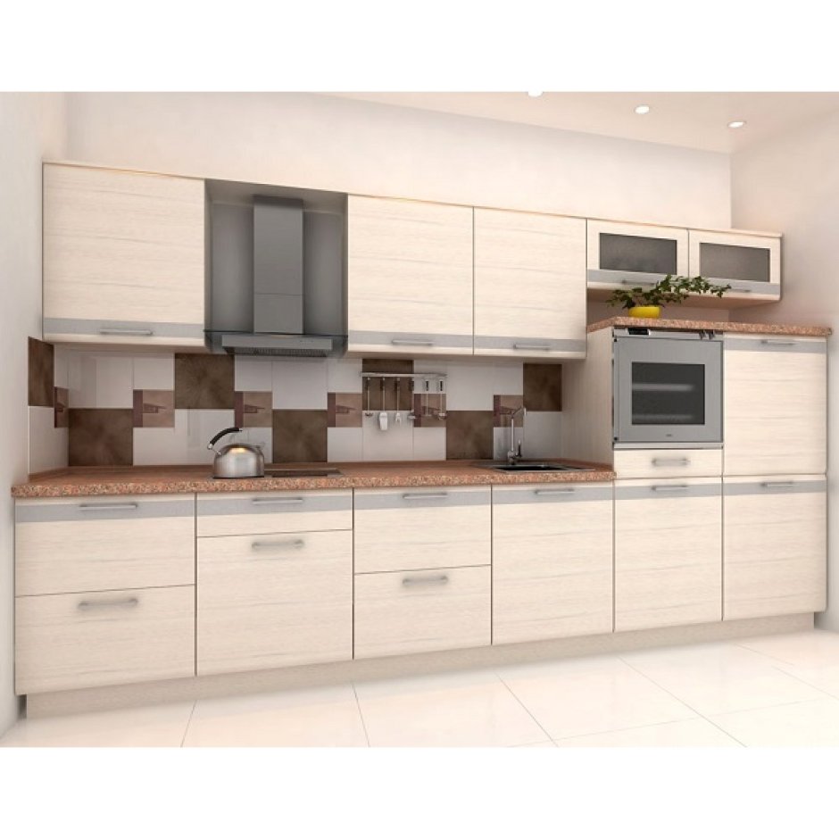 Кухня молочный дуб