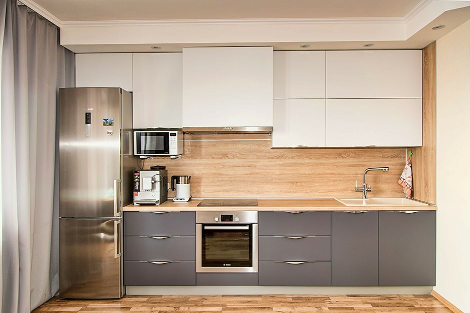 Кухни прямые графитовые