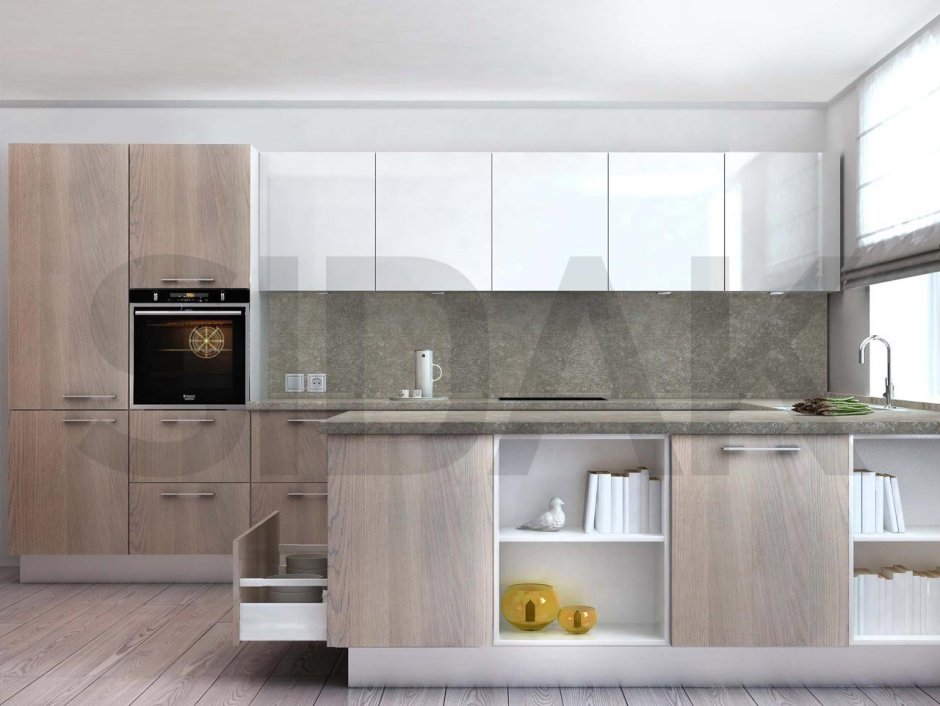 Дуб Уайт-Ривер песочно-бежевый кухня