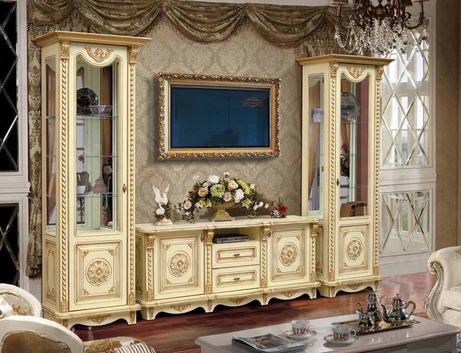 Стенка Джулия Аристократ+патина золото