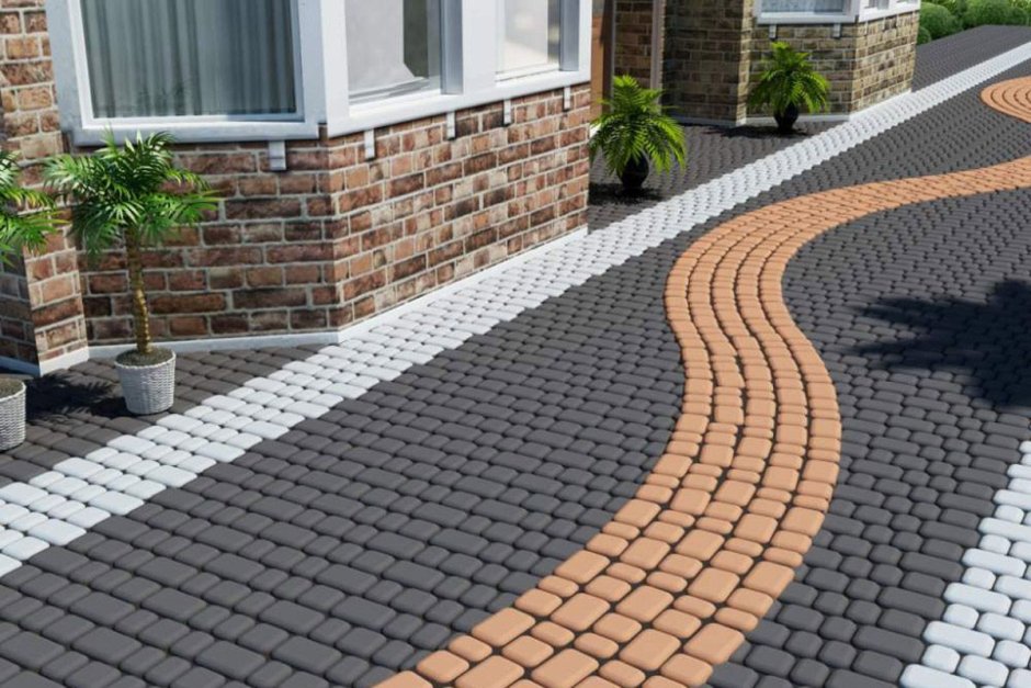 Тротуарная плитка "бехатон" старый город