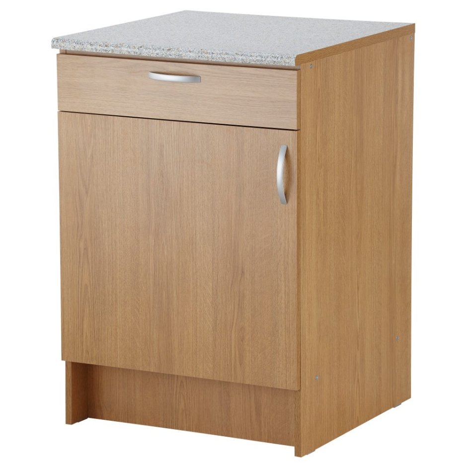 Напольный шкаф с дверью и ящиком альбру, под дуб (60×89 см)