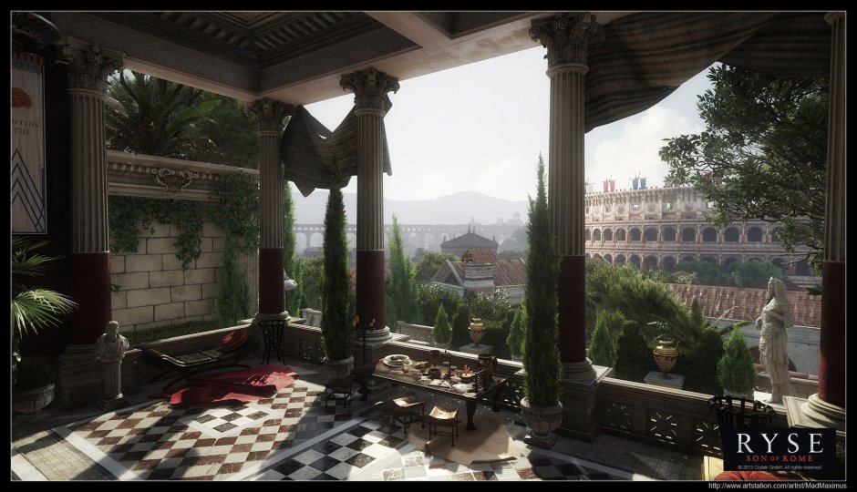 Древнерисуий Римский дом арт