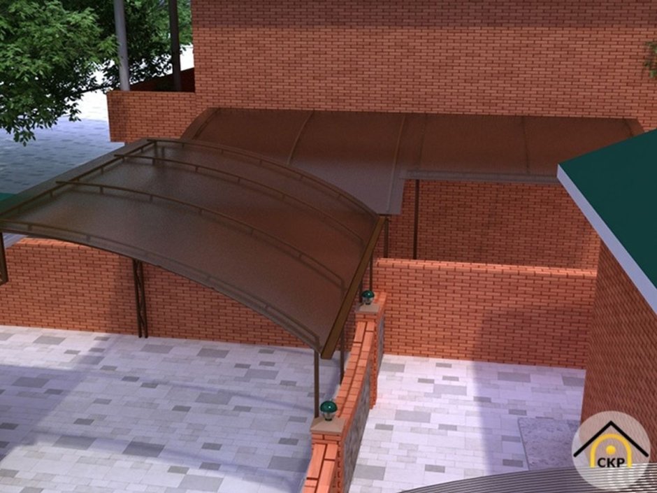 Навес с дверью на подвал