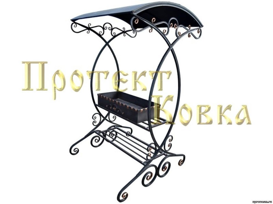 Мангал кованый с крышей разборный 930х725х2120мм 45кг