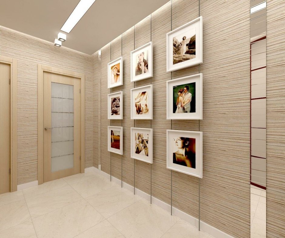 Бежевые стены в коридоре