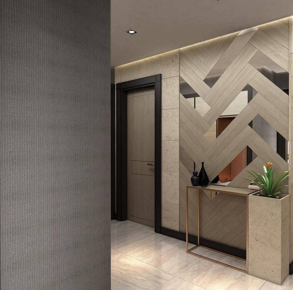 Ламинат на стену в прихожей