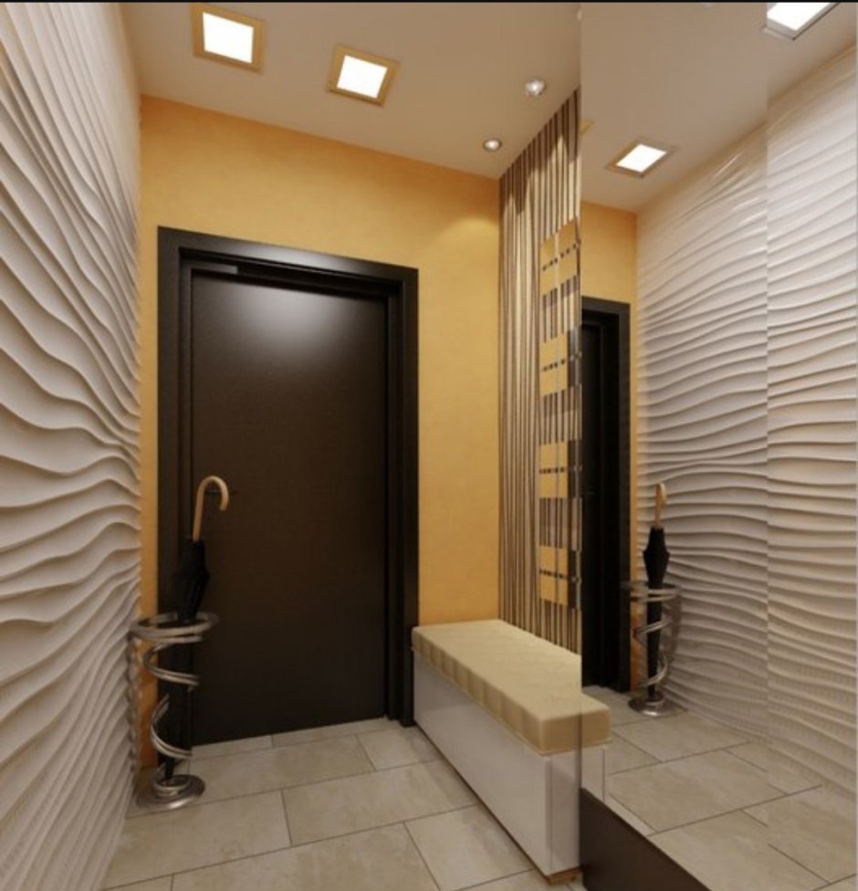 3д панели в интерьере прихожей