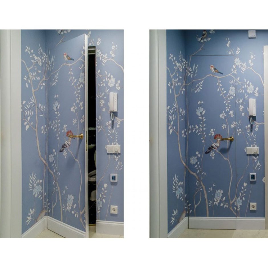 Обклеить дверь обоями