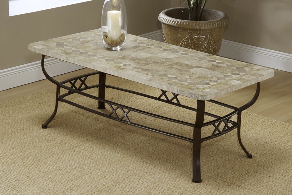 Столик журнальный кованными ножками прямоугольный