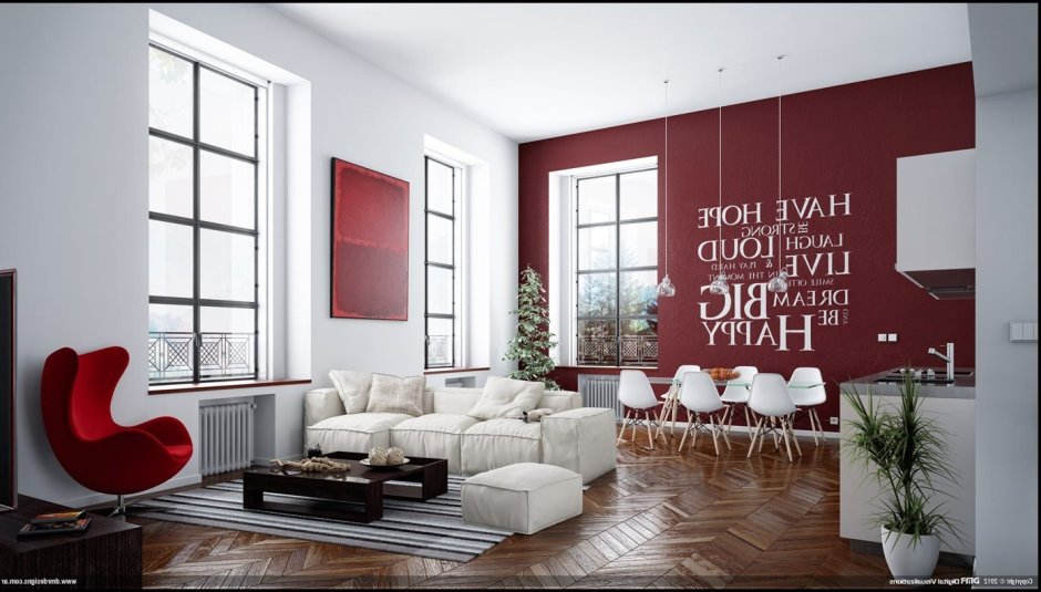 Цвет марсала в интерьере