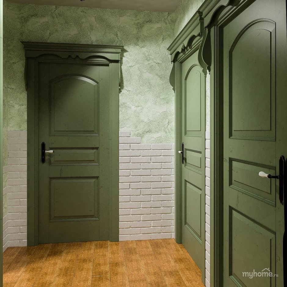 Прихожая в фисташковом цвете