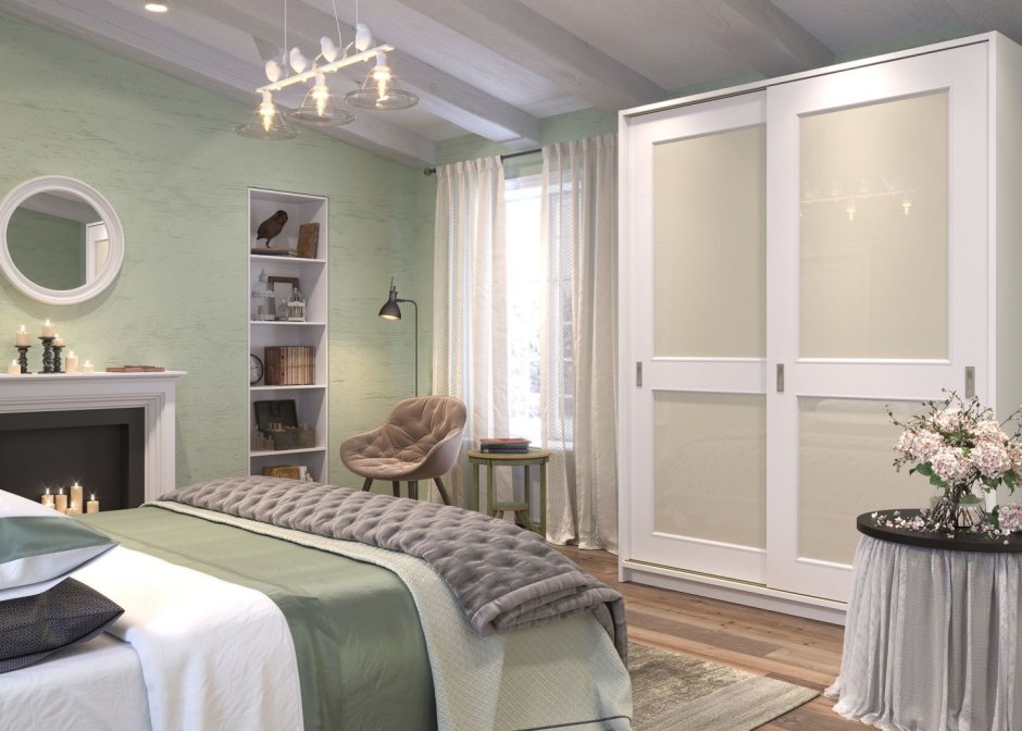 Прихожая с зелеными акцентами