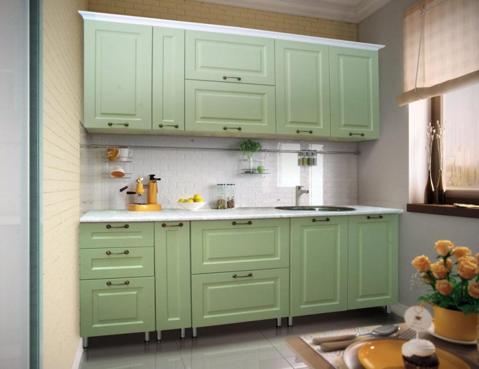 Фисташковые двери в интерьере