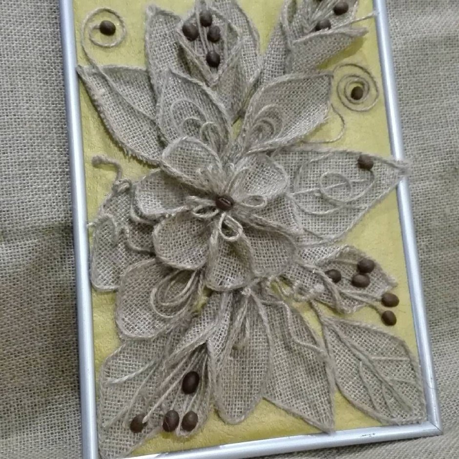 Панно из джута и Мешковины