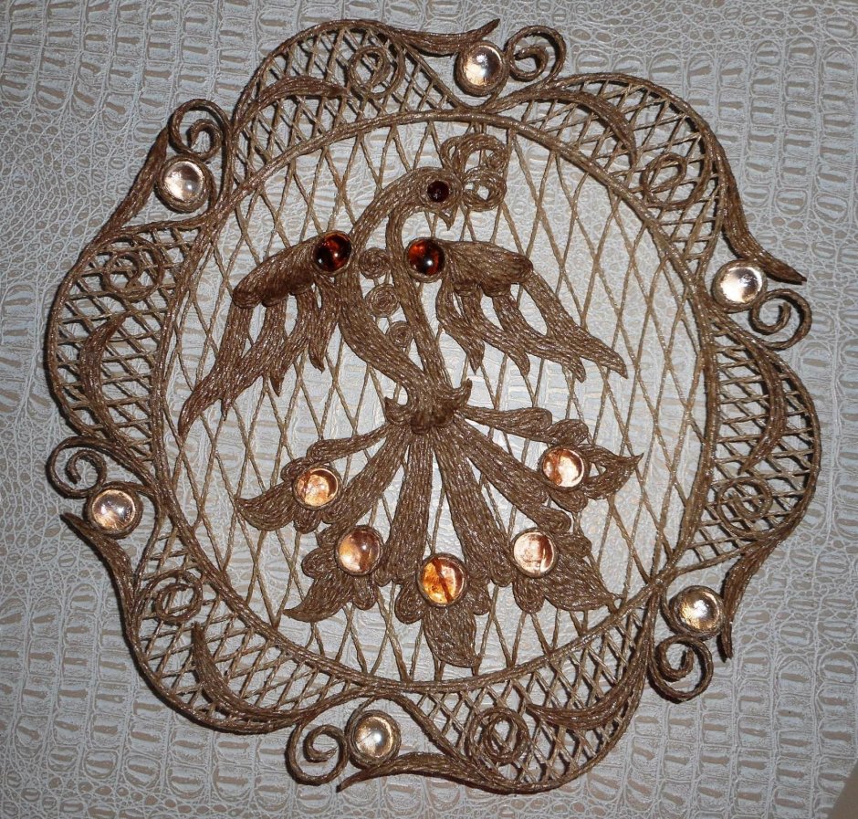 Джутовое панно на стену