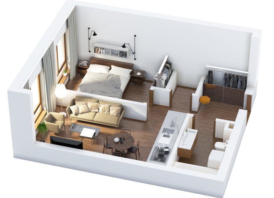 Кухня гостиная икеа 13м