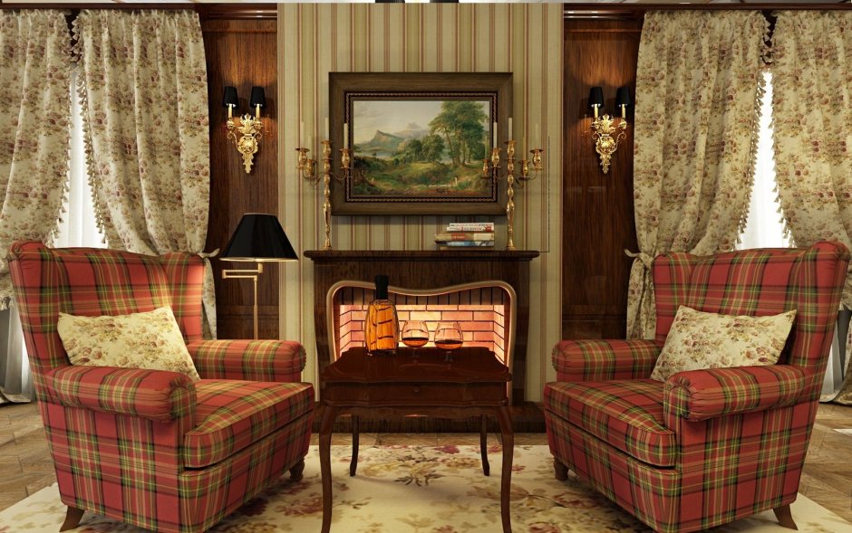 Шотландский тартан в интерьере