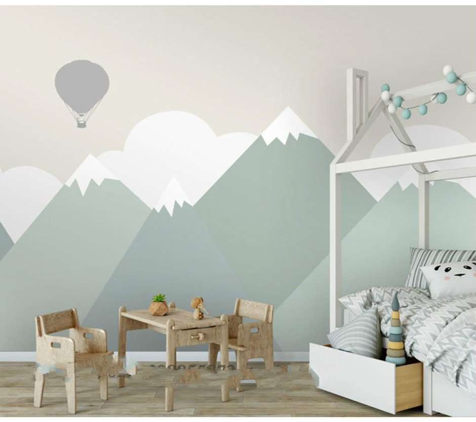 Горы на стене краской