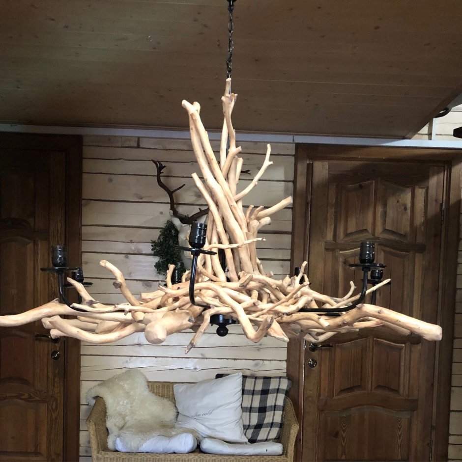 Светильники потолочные из коряг