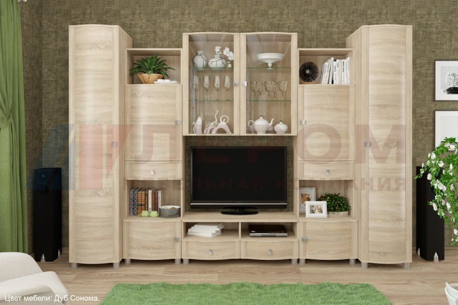 Стенка Мелисса Лером беленый дуб