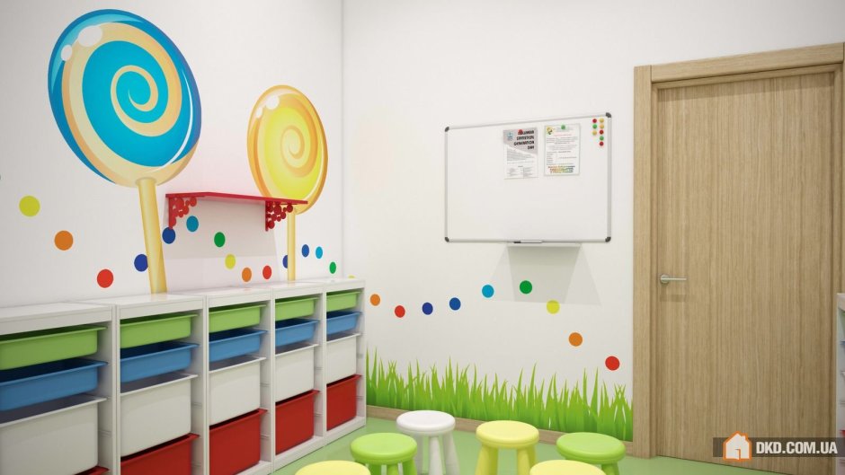 Дизайн стен в детском саду