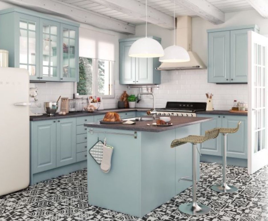 Кухня Прованс голубая Леруа