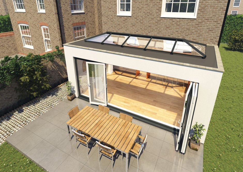 Веранда с плоской крышей