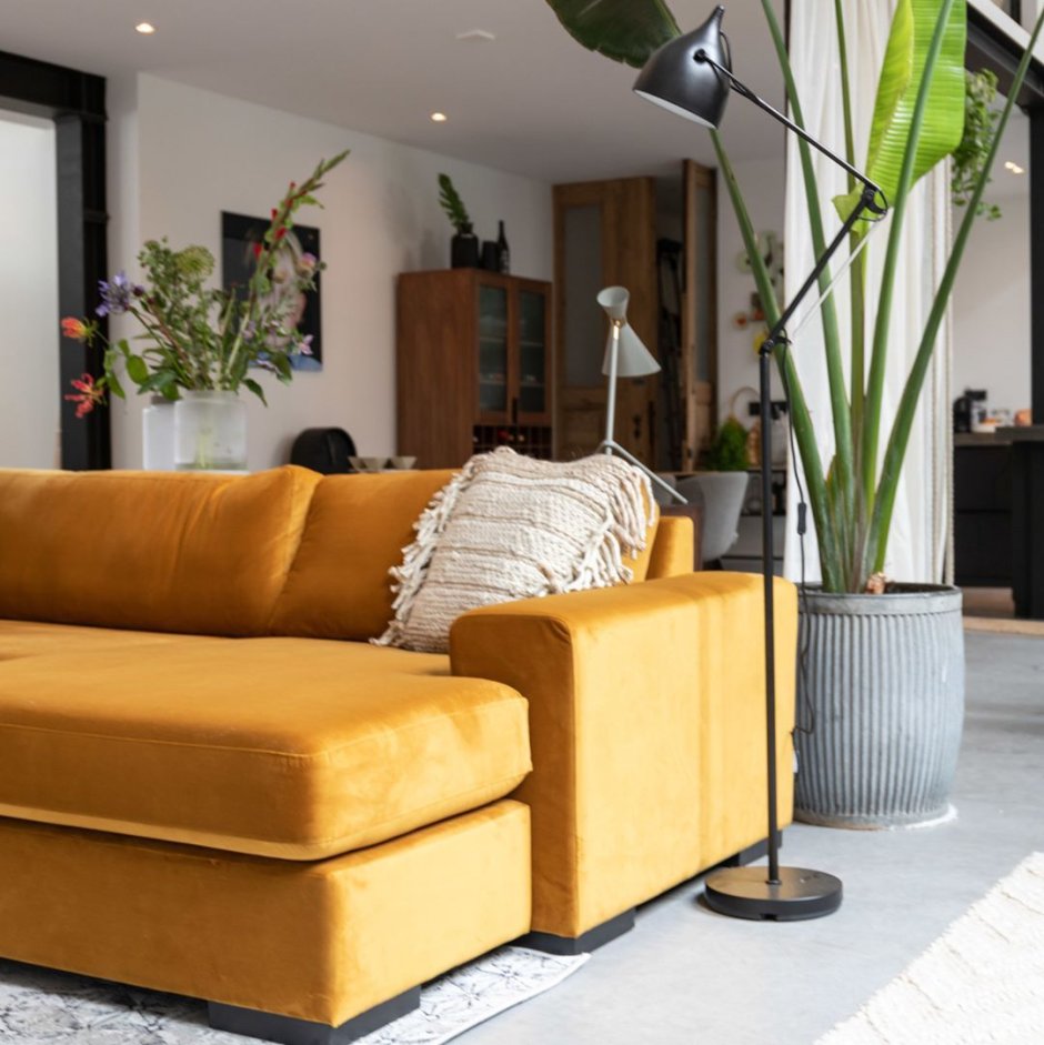 Диван цвета охра