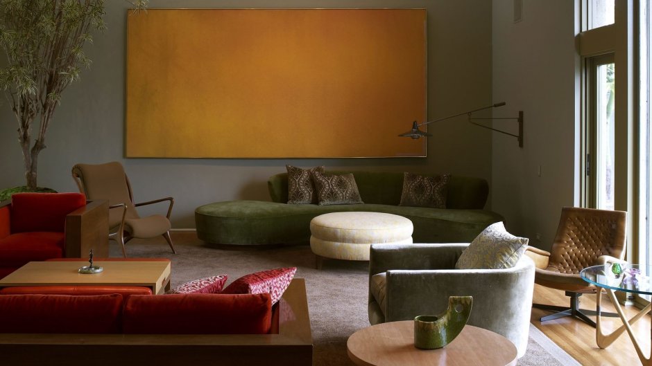 Гостиная в терракотовом цвете