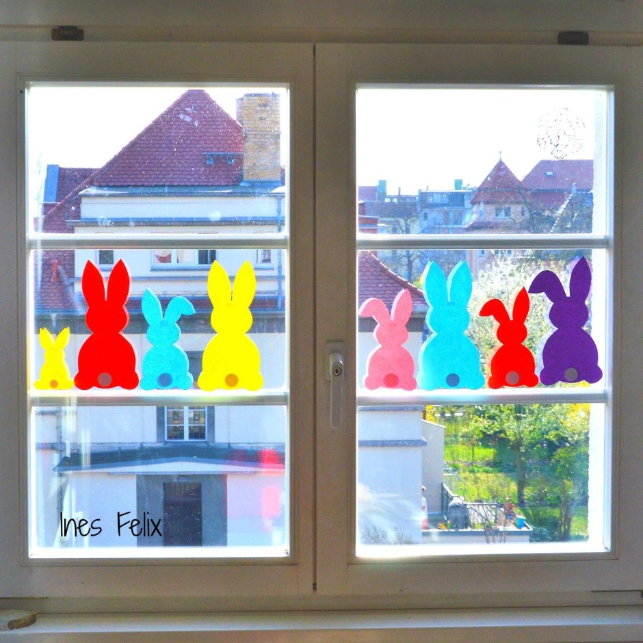 Зайцы для украшения окон