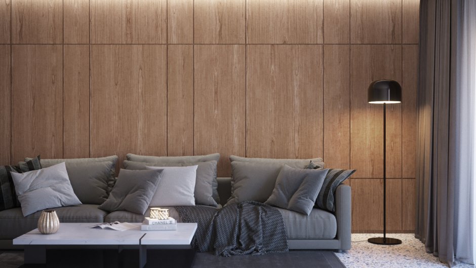 Шпонированные панели Topperfo Micro Ulme Stone Edition Acoustic Wood Panel