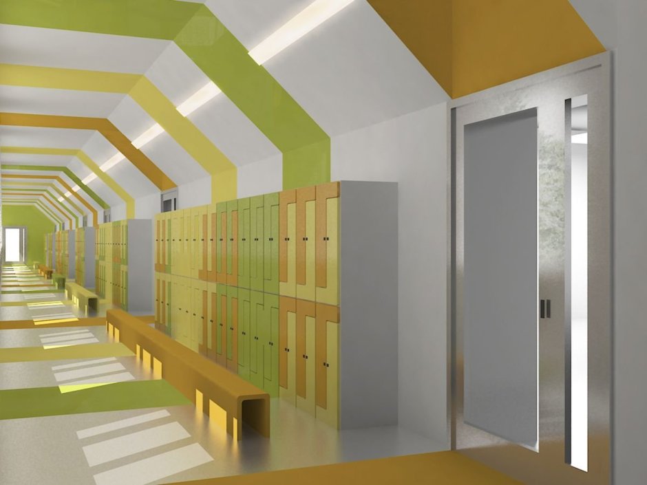 Коридоры школы современные
