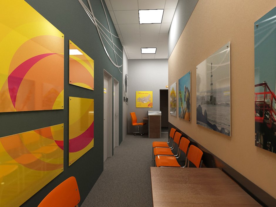 Интерьер коридора в офисе